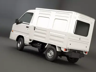Subaru Sambar 2011 Panel Van Low-poly 3D model