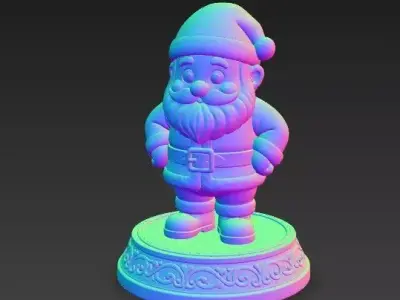 Santa Claus Figurine on Ornate Base 3D print model