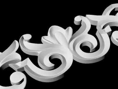 Central decor ornament for furniture 3D model 241