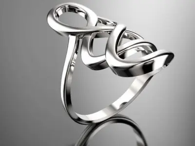 rings silver ring with infinity design Free 3D print model