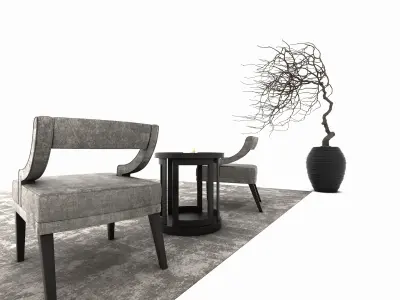 Luxury Velvelt Sahara Armchairs Free low-poly 3D model