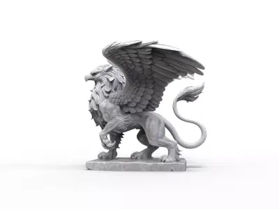 High-Detail Griffin Statue - Mythical Creature Sculpture 3D print model