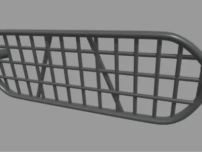 Front Bumper Bull Bar 01 Low-poly 3D model