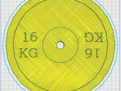 Bumper Plate 16 Kg 3D print model