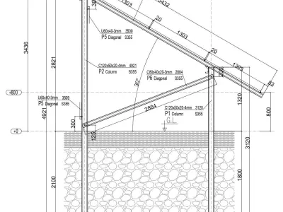 80 MW Solar Project Type 8 3D model