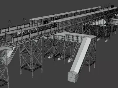 NYC bridge - metro station 3D model
