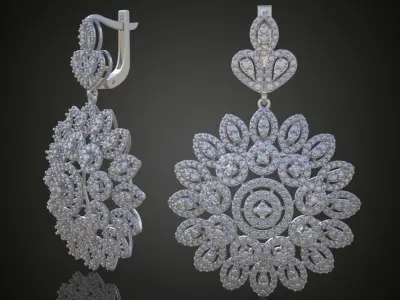 Earring 3D model 3D printable model 0054-10 Free 3D print model