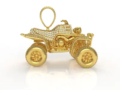 Iced Out Hip Hop Car Diamond Pendant 3D print model
