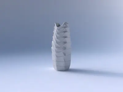 Vase double arc hexagon with horizontal dents and twisted dia... 3D print model