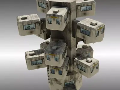 Building CAPSULE Low Poly Low-poly 3D model