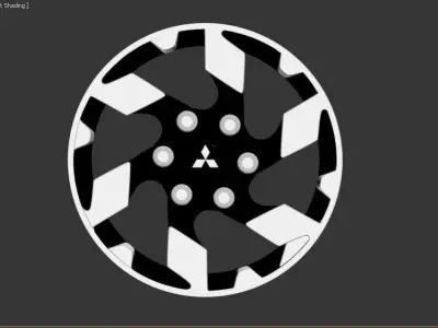 Mitsubishi L200 Custom Wheel Low-poly 3D model