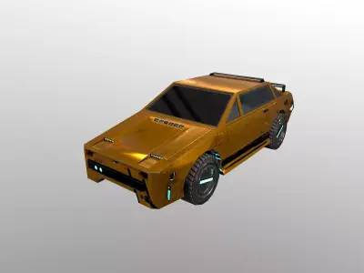  Cyberpunk City - Car 3  Low-poly 3D model