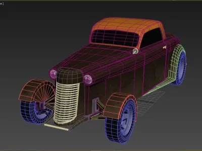Moskvich a Russian Hot Rod Car Low-poly 3D model