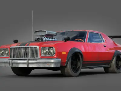 Hot Rod Vehicle Low-poly 3D model