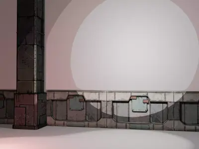 Borderlands Style Walls Utility Free low-poly 3D model