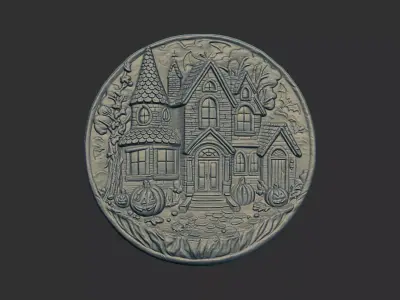 hallowen ghost house cnc model 3D print model