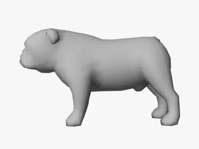 Low Poly English Bulldog Low-poly 3D model