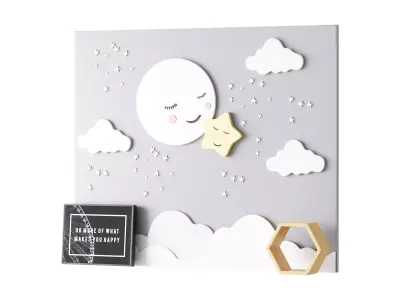 Decorative wall panel for children 02 3D model