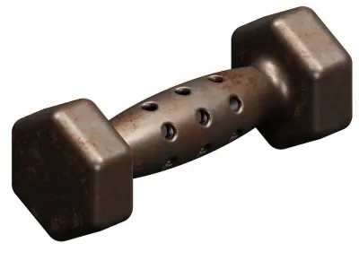 Rusty Iron Dumbbell 3D model