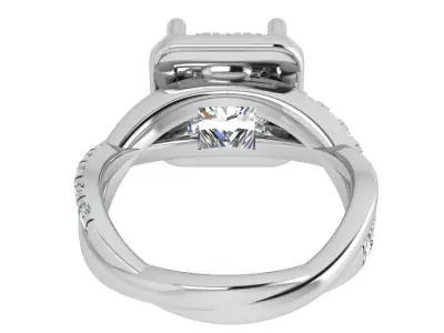 Square Halo Twisted Ring 3638 3D print model