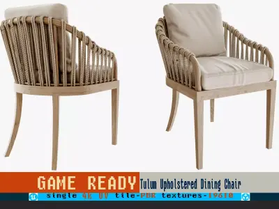 Tulum Upholstered Dining Chair Low-poly 3D model
