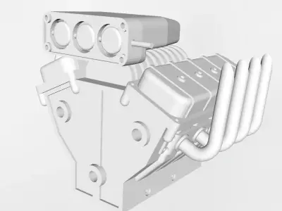 V8 engine 3D print model