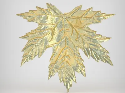 Leaf Earring model 0329 3D printable model13 3D print model
