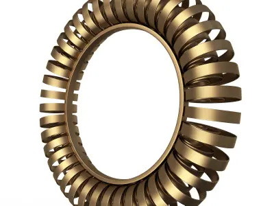 Wire Wheel Wall Mirror Low-poly 3D model