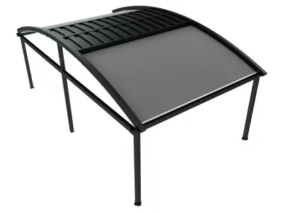 Motorized Pergola 2a weathered black steel 3D model