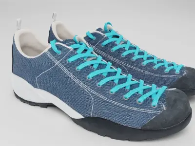 Pair of running shoes sneakers outdoor footwear 3D model