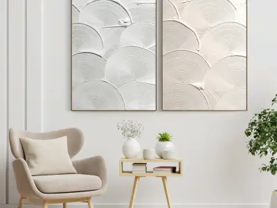 Plaster Two Photo Frame E-11 Low-poly 3D model