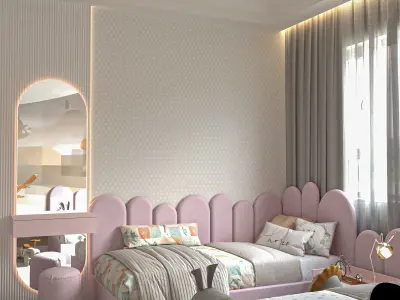 girls bedroom 3D model