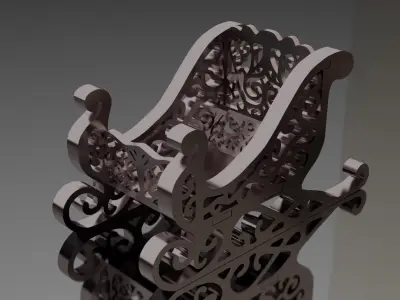 Christmas Santas Sleigh Decor 3D print model