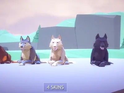 Poly Art Wolf Low-poly 3D model