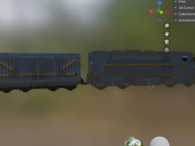 train head and box Low-poly 3D model