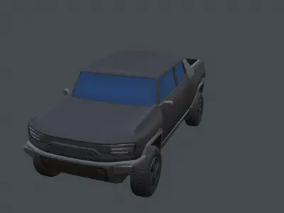 Futuristic stylized pickup Low-poly 3D model
