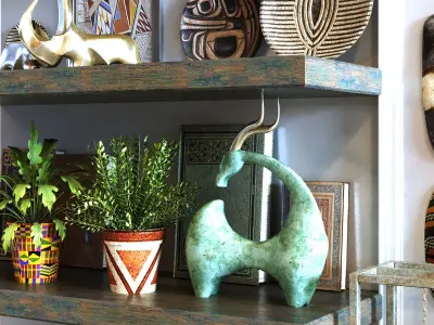 35 decoration object set 100 africa art style 3D model