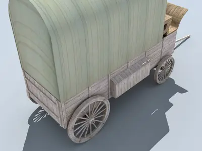 Green Horse Carriage 3D model