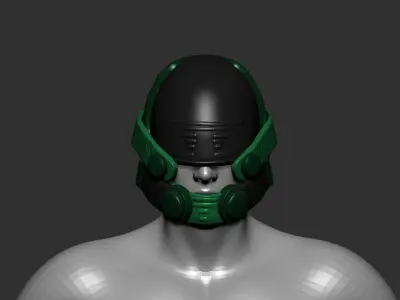 helmet high poly sculpt 3d printable  3D model 29