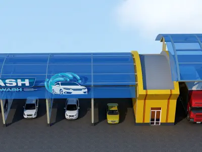 car wash center 3D model