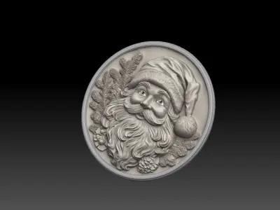 santa clause bas relief 3D print model v2  3D print model