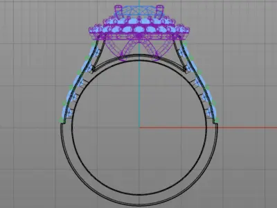 Double Halo Diamond Engagement Ring Free 3D print model