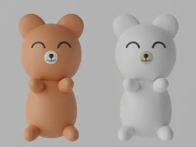 Cartoon Cute Bear 3D model buy