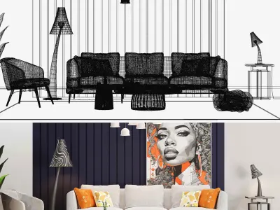 Modern Interior Set 383 3D model