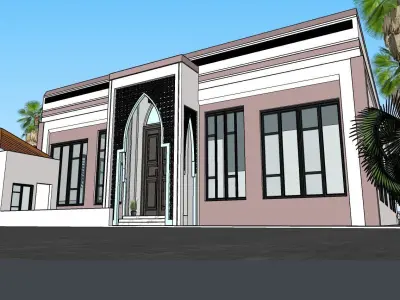 Modern Residential House A76 With Facade Details DWG SketchUp  3D model
