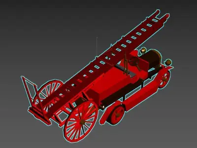 Turntable ladder truck 3D Model-24 Low-poly 3D model