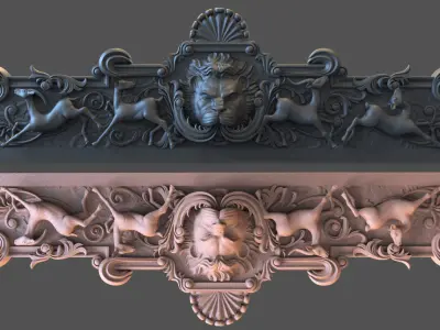 sofa lion and ghazal 3D print model