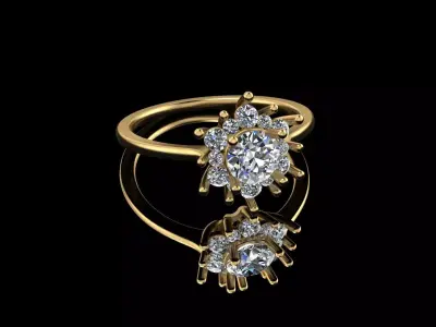 gold Engagement ring Free 3D print model