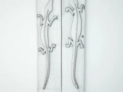 Old Dogon Crocodile Grain Door 3D model