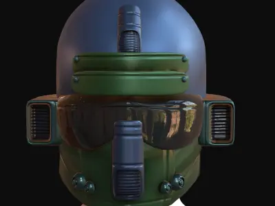 Gas mask helmet 3d model scifi Low-poly  Low-poly 3D model 99